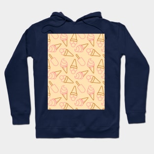 Cute summer food with outline ice cream contours Hoodie